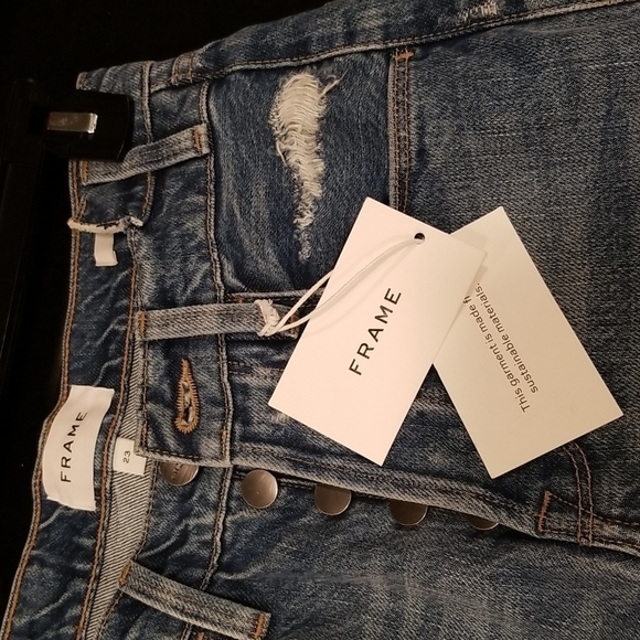 💕FRAME💕 Le Original Cloud Jeans ~ Aviation Ultra High Rise Straight Leg 23 NWT - Picture 15 of 16